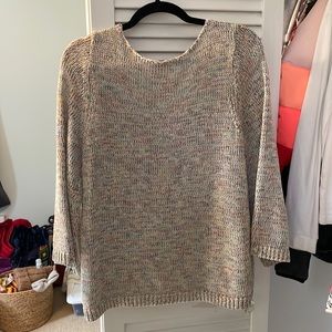 Loft cream w/ multicolor thread sweater